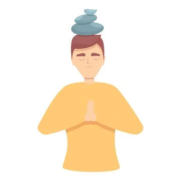 Zen mind icon cartoon vector. Work concentration Illustrazione stock