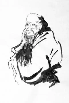 Zen monk Stock Illustration