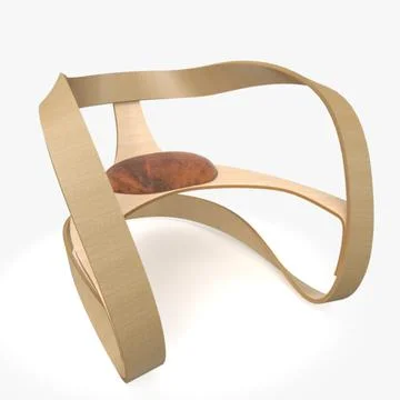 Zen Organic wood Armchair 3D Model