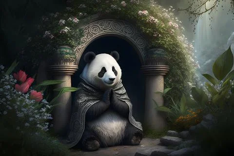 The Zen Panda Stock Illustration