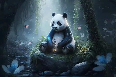 The Zen Panda Stock Illustration
