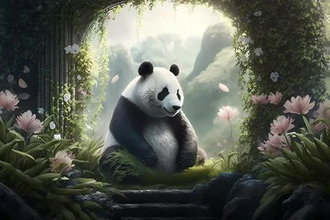 The Zen Panda Stock Illustration