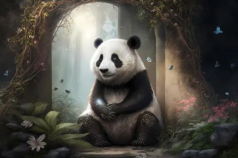 The Zen Panda Stock Illustration