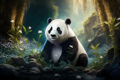 The Zen Panda Stock Illustration