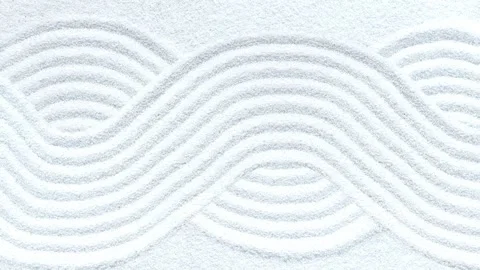 Zen pattern in white sand Stock Footage 288046270