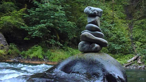 Zen Rock in Wilderness 2 Stock Footage 27244539