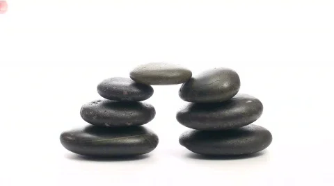 Zen rocks and buganvilla flower - HD Stock Footage 572553