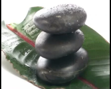 Zen rocks and leaf V3 - PAL Video stock 10770305