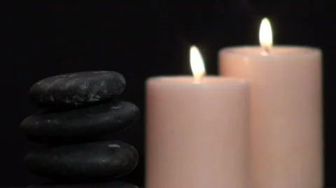 Zen rocks with candles - HD Stock Footage 572364