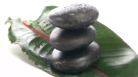 Zen rocks on leaf loop V2 - HD Stock Footage 572453
