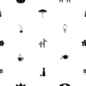 Zen seamless pattern background icon. Illustrazione stock