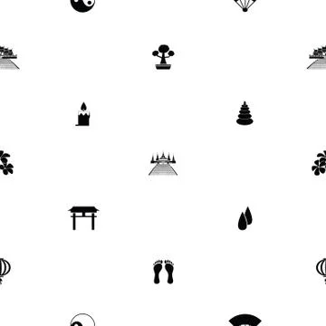 Zen seamless pattern background icon. Illustrazione stock