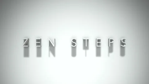 Zen steps 3D title animation with shadows on a white background Vídeo Stock 297268395