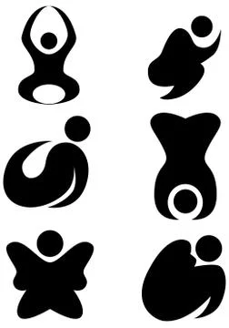 Zen stick figure set Stock Illustration