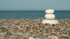 Zen stones in the water with blurred background 27871479 Stock