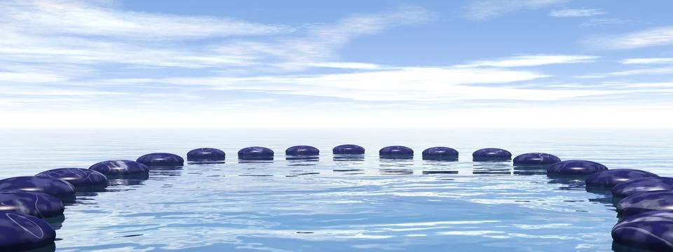 Zen stone in circle - 3D render Stock Illustration