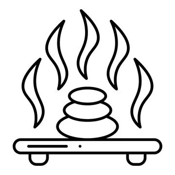 Zen Stone Line Icon Ilustração Stock