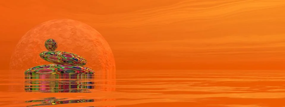Zen stones - 3D render Stock Illustration