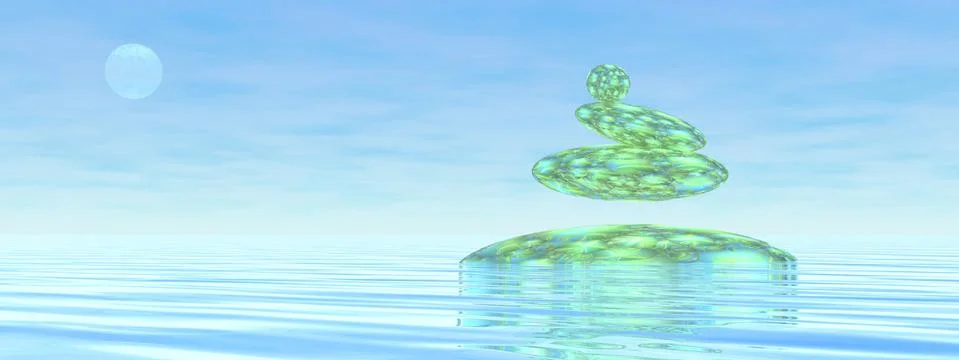 Zen stones - 3D render Stock Illustration