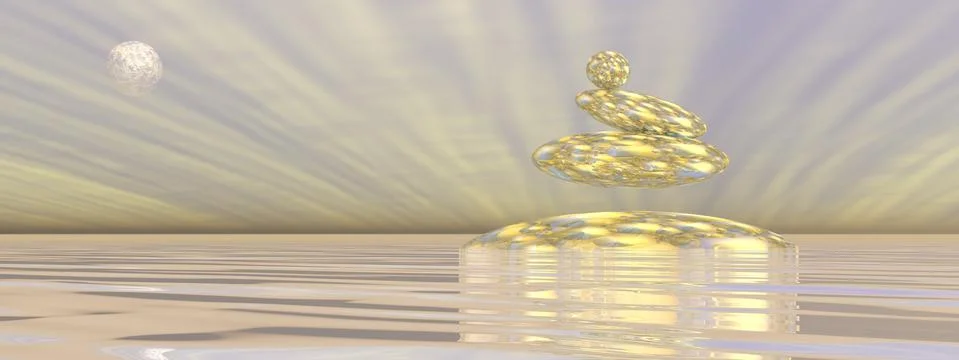 Zen stones - 3D render Stock Illustration