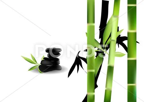 Zen stones and bamboo Stock Illustration