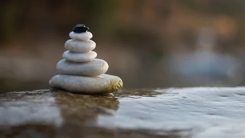Zen Stones On The Beach Video stock 79521798