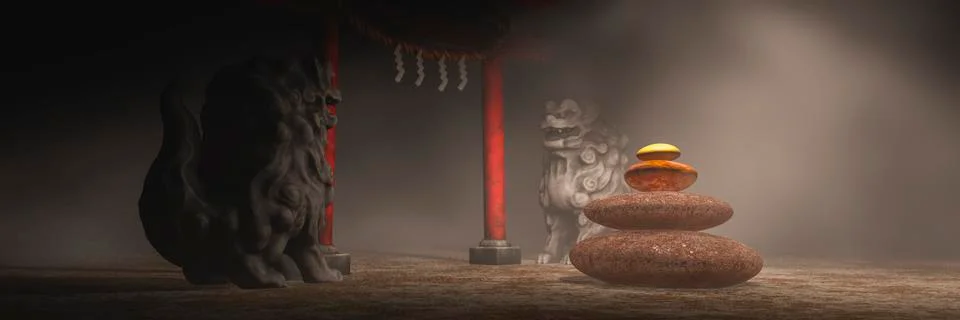 Zen stones  concept in 3d Stock Illustration