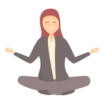 Zen study icon cartoon . Work stress Stockillustratie