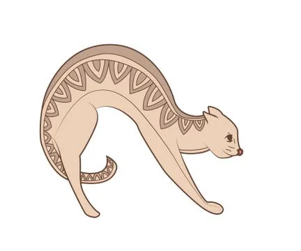 Zen tangle and doodle vector cat. Stock Illustration