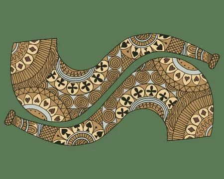 Zen tangle two smoking pipe vector illustration. Zentangle briar for Smoke. Stock Illustration