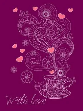 Zen tea with love Stock Illustration