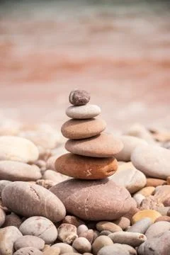 Zen tower vertical central Stock Photos