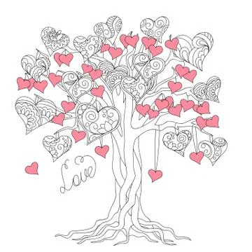 Zen tree of love Stock Illustration