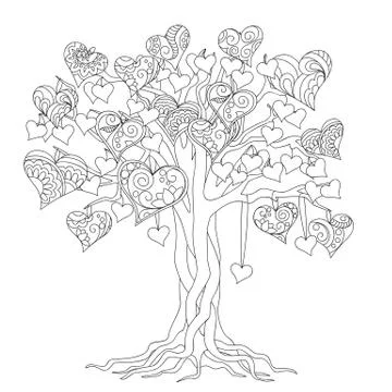 Zen tree of love Stock Illustration