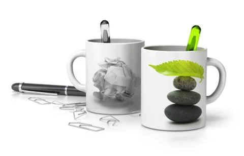 Zen vs stress concept Illustrazione stock