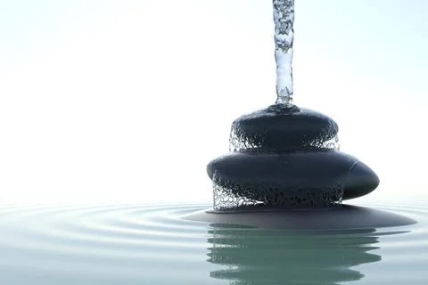 Zen waterfall Stock Illustration