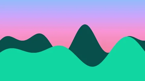 Zen Waves Animation With Gradient Colors Background IV Stock Footage 244774388