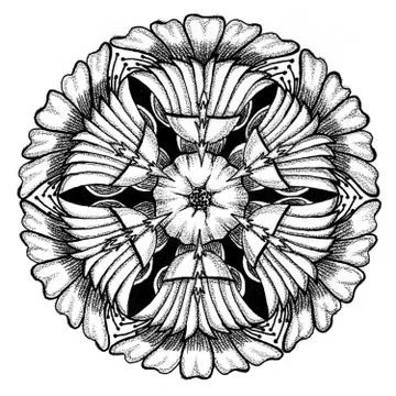 Zendala - mandala of zentangle Stock Illustration