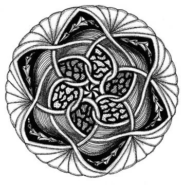 Zendala - mandala of zentangle Stock Illustration