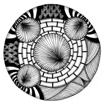 Zendala - mandala of zentangle Stock Illustration