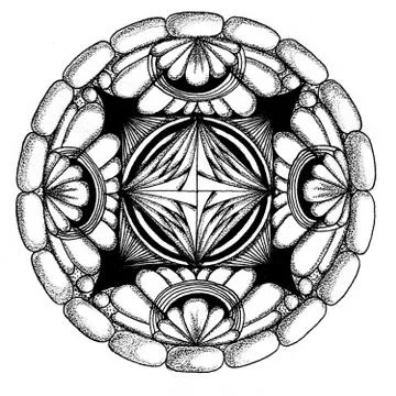 Zendala - mandala of zentangle Illustrazione stock