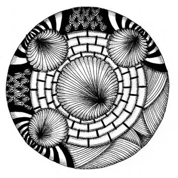 Zendala - mandala of zentangle Stock Illustration