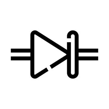 Zener diode circuit symbol for electronics diagram Stock Illustration