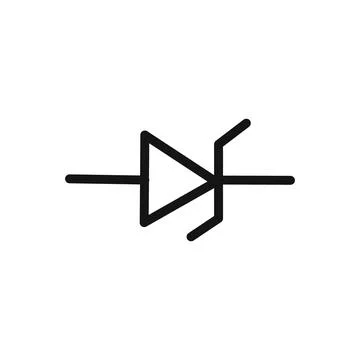 Zener diode icon linear vector graphics sign Stock Illustration