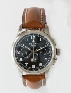 Zenith Pilot Chronograph Flyback Big Date. Zenith  is Swiss luxury watches. Stock Photos