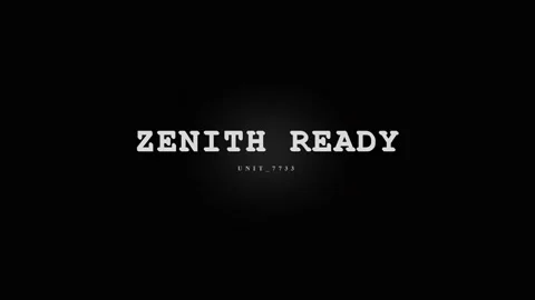 Zenith Ready Text Animation - Futuristic Digital Interface with Glitch Effect Stock Footage 331568368
