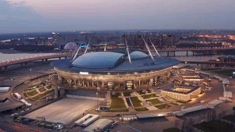 The Zenith Stadium, Krestovsky Stadium, (Стадион Зенит) Stock Footage 117921868