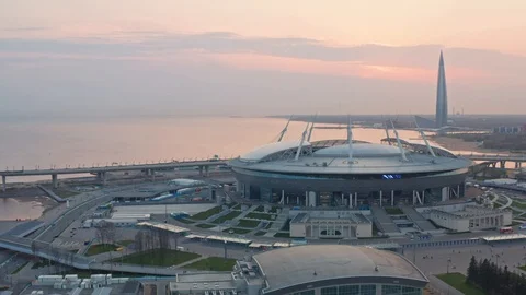 The Zenith Stadium, Krestovsky Stadium, (Стадион Зенит) Stock Footage 117923000