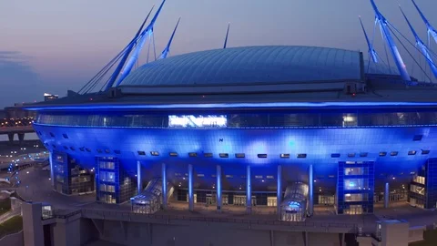 The Zenith Stadium, Krestovsky Stadium, (Стадион Зенит) Stock Footage 117934443