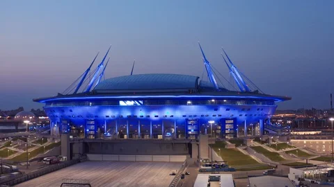 The Zenith Stadium, Krestovsky Stadium, (Стадион Зенит) Stock Footage 117935661